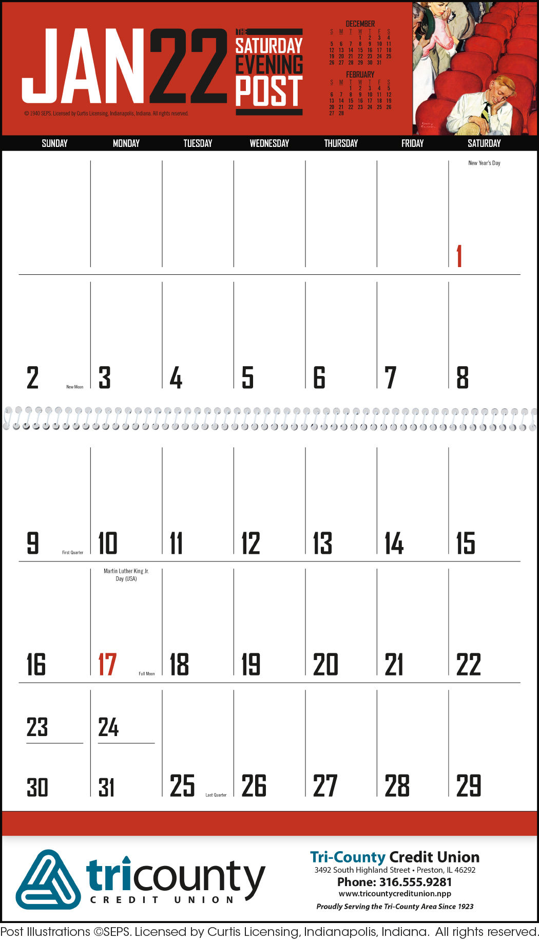 promotion-pros-the-saturday-evening-post-big-block-memo-2023-calendar