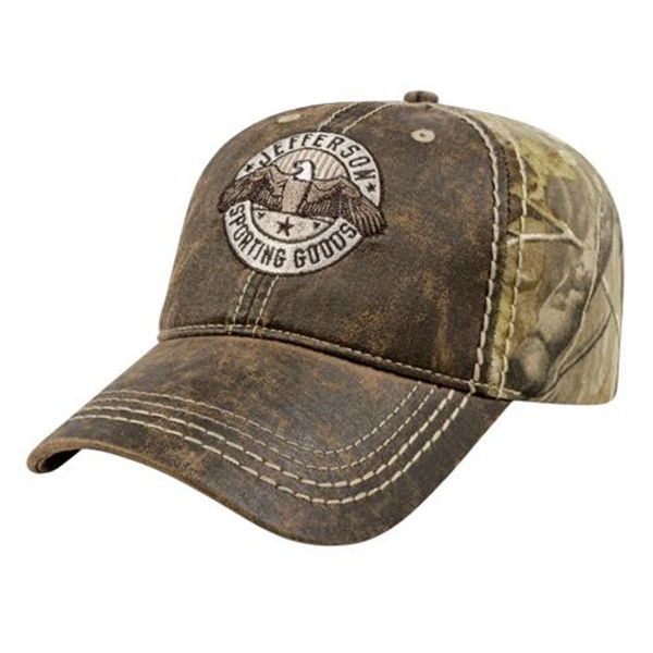 Picture of Faux Leathered Poly/Cotton Camo Cap